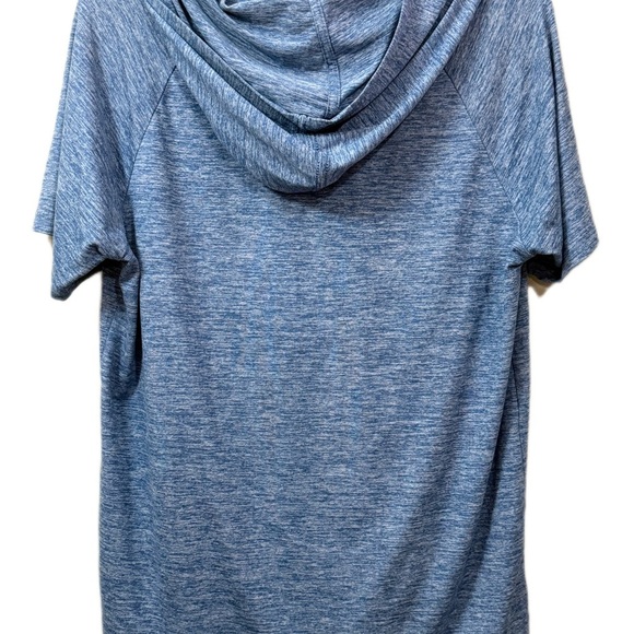 Blue Heathered Short Sleeve Hoodie Abercrombie - Picture 2 of 6